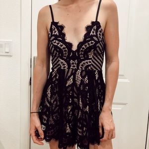 Black Lace Romper